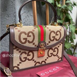 Gucci Ophidia Jumbo Monogram Top Handle Crossbody